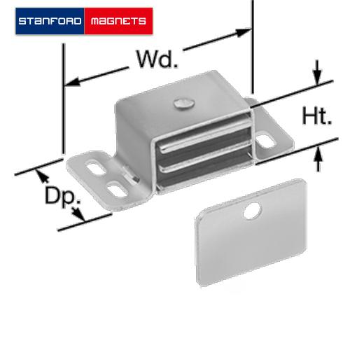 (Discontinued) 3 Layers Aluminum Dull Magnetic Latches