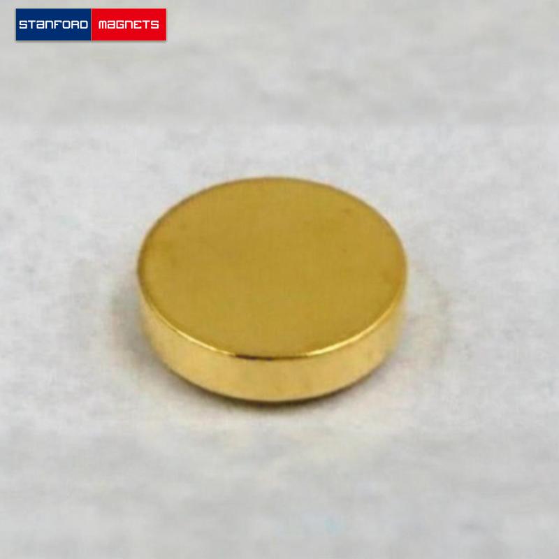 SMON6920 1/4 x 1/16 Inch Neodymium Rare Earth Gold Plated Disc Magnet N52
