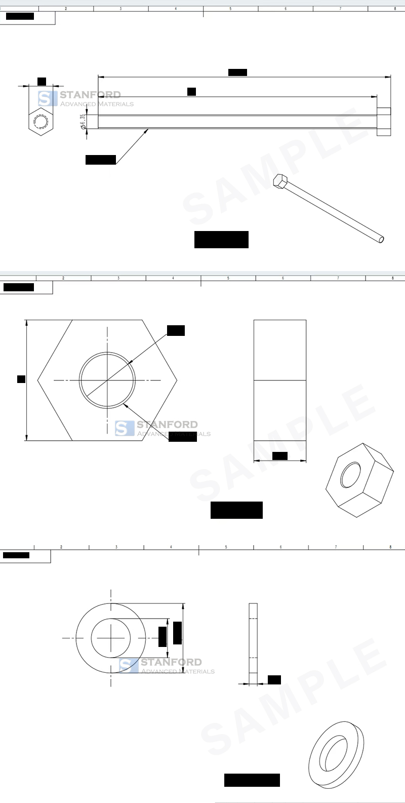 Alumina fastener drawing
