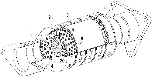 Automotive Three-Way Catalytic Converter Structural Diagram Automotive Three-Way Catalytic Converter Structural Diagram