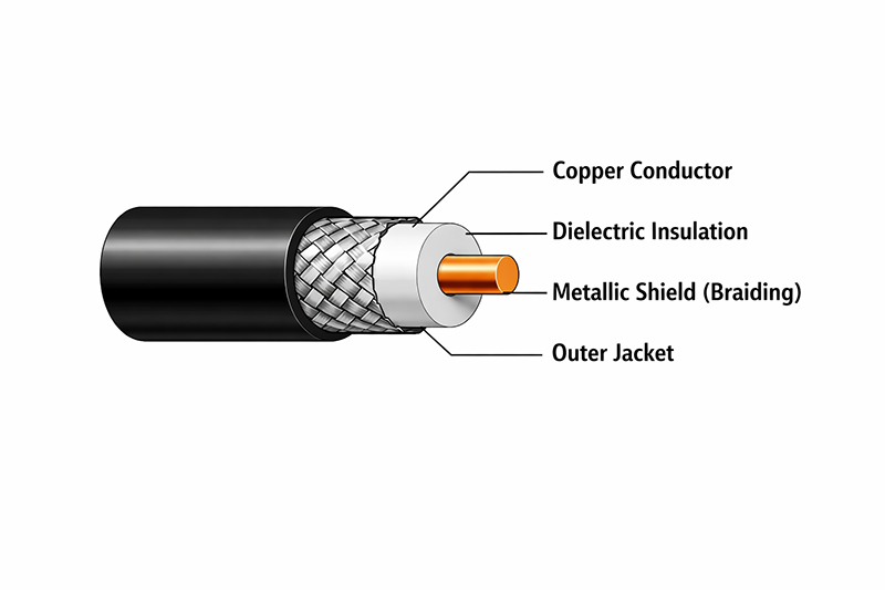 Cross-section diagram of coaxial cable Cross-section diagram of coaxial cable