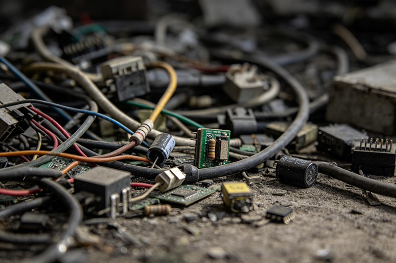 Waste electronic parts