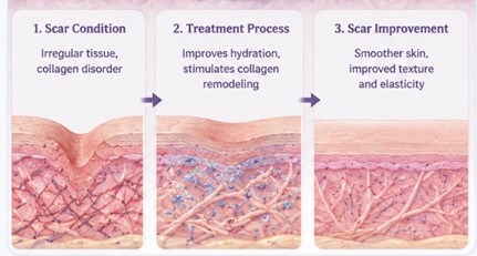 Cross-Linked Hyaluronic Acid for scar