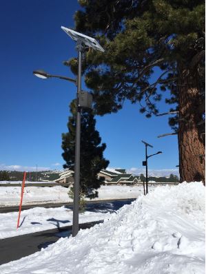 Solar light in snow - solar for municipality