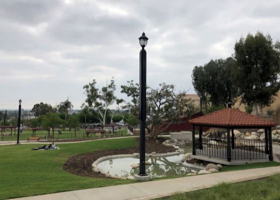 Solar light in a park - solar for municipality