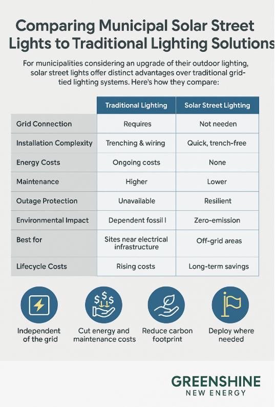 Solar Street Lights to Traditional Lighting